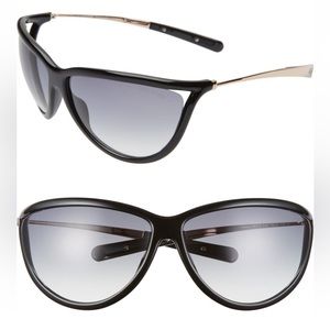 Tom Ford TF770 01B 70mm TAMMY Black/Gray Gradient Wrap Sunglasses. Giftable cond